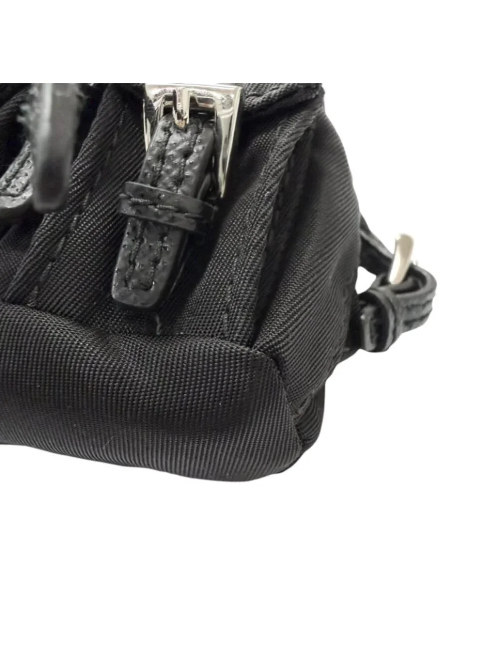 Prada Triangle Logo Backpack Motif Charm Strap Black Box Included